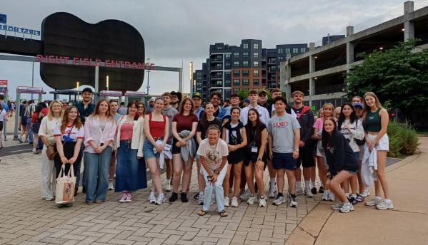 Photo of students attending baseball game