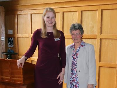 (L-R) Dr Edel Hyland, SWAN Champion, School of Biological Sciences with Professor Dame Jocelyn Bell Burnell