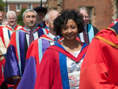 Professor Moira Dean, SWAN Champion, School of Biological Sciences during the Academic Procession of a QUB Graduation Ceremony