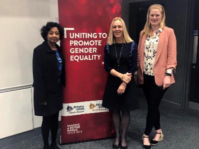 (L-R) Professor Moira Dean, SWAN Champion, School of Biological Sciences, Professor Clare Collins, Newcastle University, NSW, Australia and Dr Edel Hyland, SWAN Champion, School of Biological Sciences