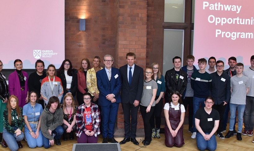 Simon McDowell of Kilwaughter with students