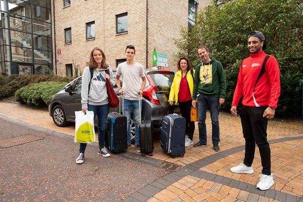 Student moving in to accommodation accompanied by their parents