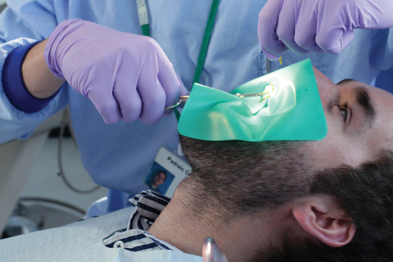 Person at the dentist