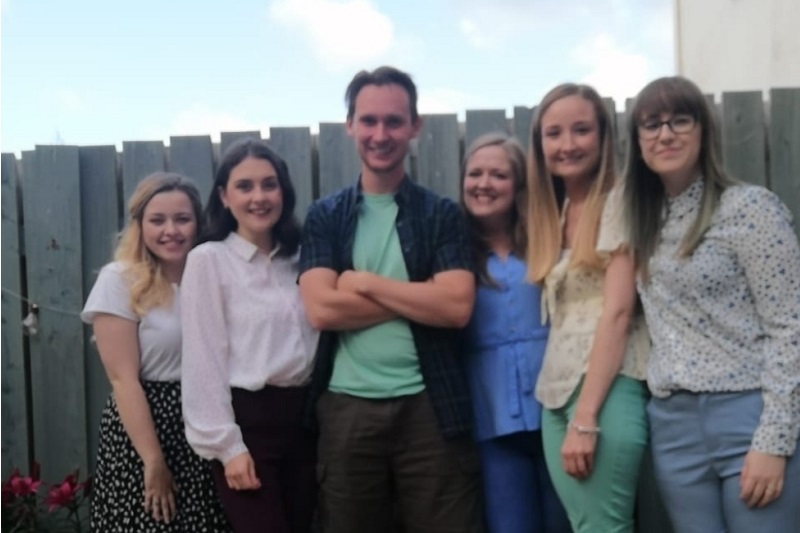 DECAP Students Cohort 11, from left to right Zara Simmons, Aine Fitzpatrick, Simon McNally, Susie Robinson, Carly Elliott and Charlene Tennyson.