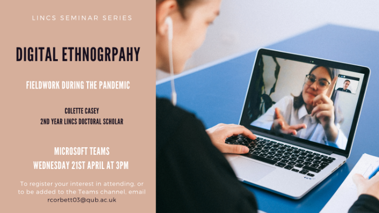 The image shows the title and details for the event alongside a photograph of a student working at a laptop