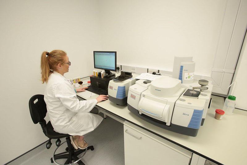 Scientist in a testing lab