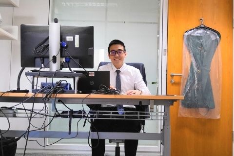 Choo at his first legal internship in London 