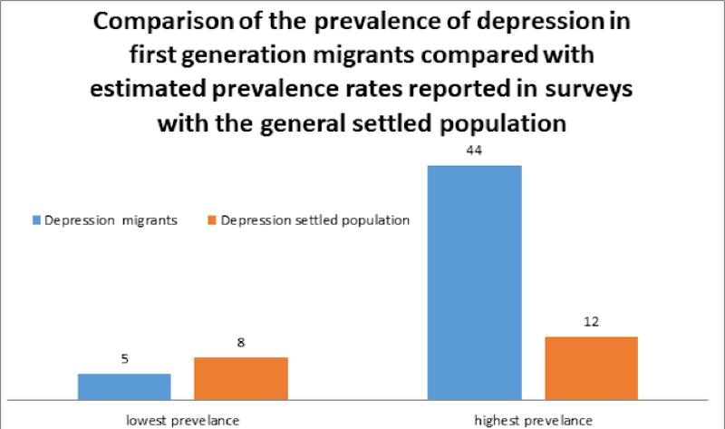 Graph, mental health in migrants