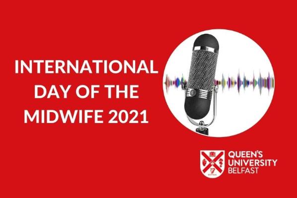 A microphone with the text 'International Day of the Midwife'