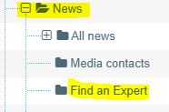 Location of the find an expert section in the cms