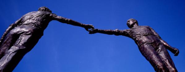 Hands across the divide statue