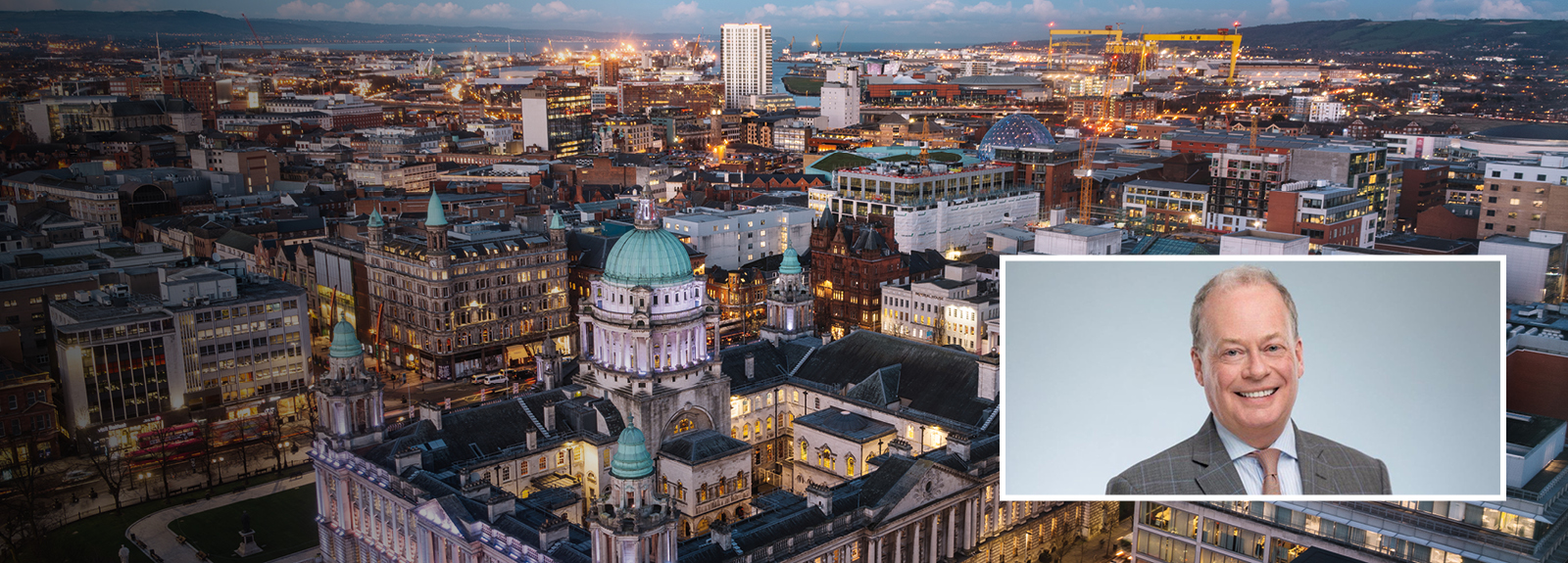 Norman Houston with Belfast in the background