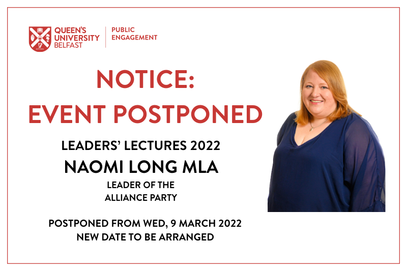 AE22 Naomi Long event Notice: postponed