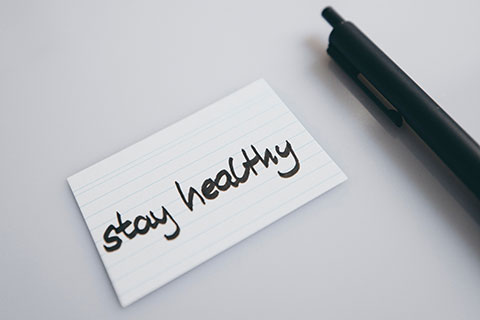 A note saying stay healthy