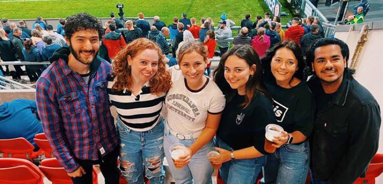 Tessa and pals at the Ulster rugby match
