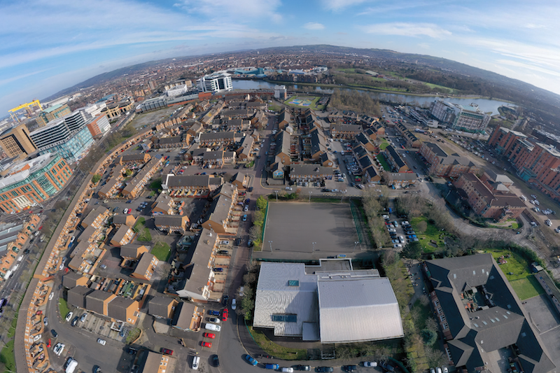 Aerial shot of Markets area of Belfast