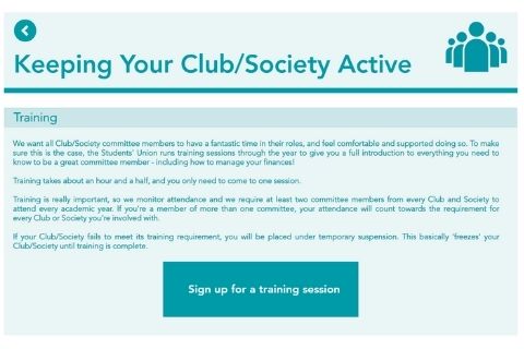 Test saying Keep your club or society active