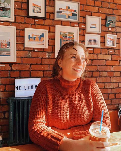 Tessa in Alexander's cafe