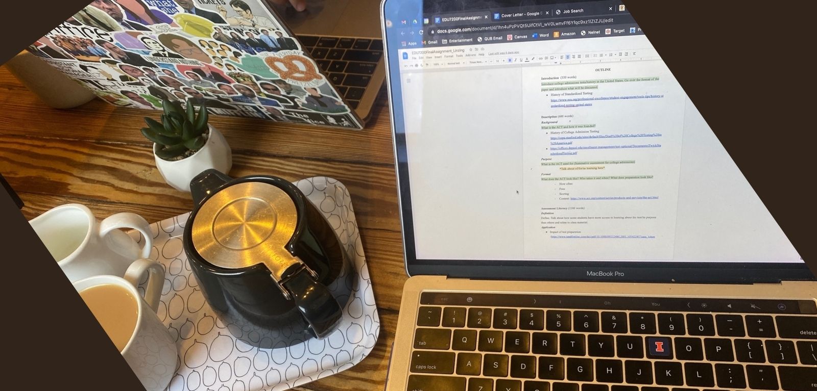 Laptop and tea
