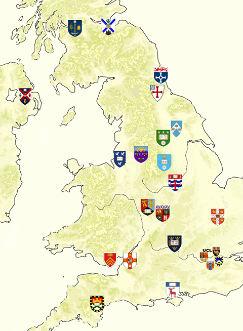 Russell Group university Locations