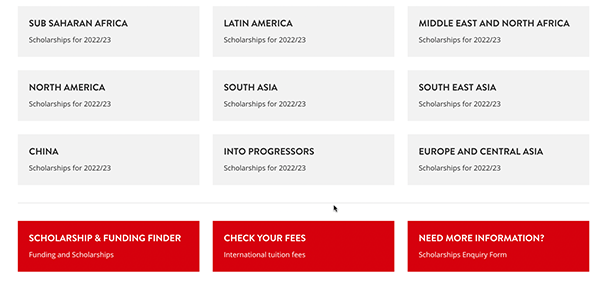 List of scholarships on the Queen's website