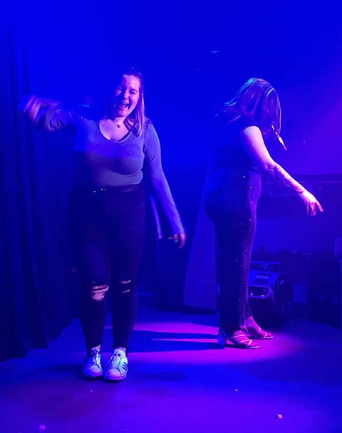 Students dancing in Union street