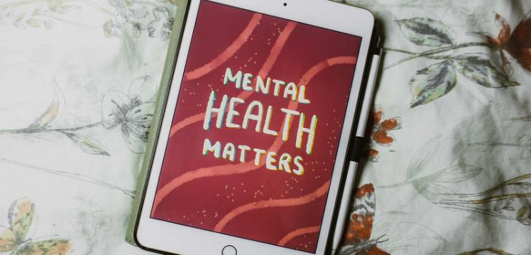 Mental Health support written on an iPad