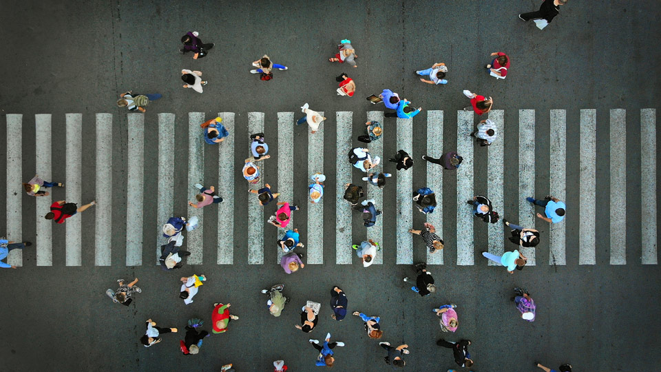 People crossing the street
