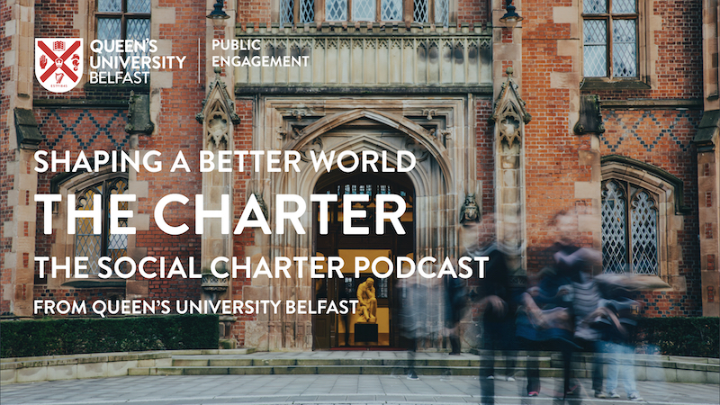 Charter Podcast cover: Queen's Lanyon Building