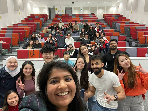 Students gathered in a lecture theatre