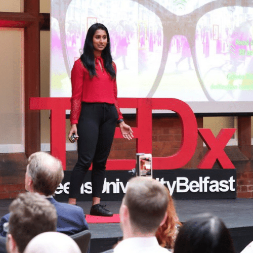 TEDx Ctrl+Alt+Del Speaker on Stage - Dr Nidhi Simmons