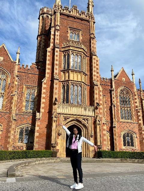 Darshana in front of the Lanyon