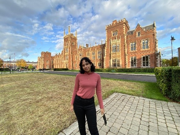Sumita in front of the Lanyon