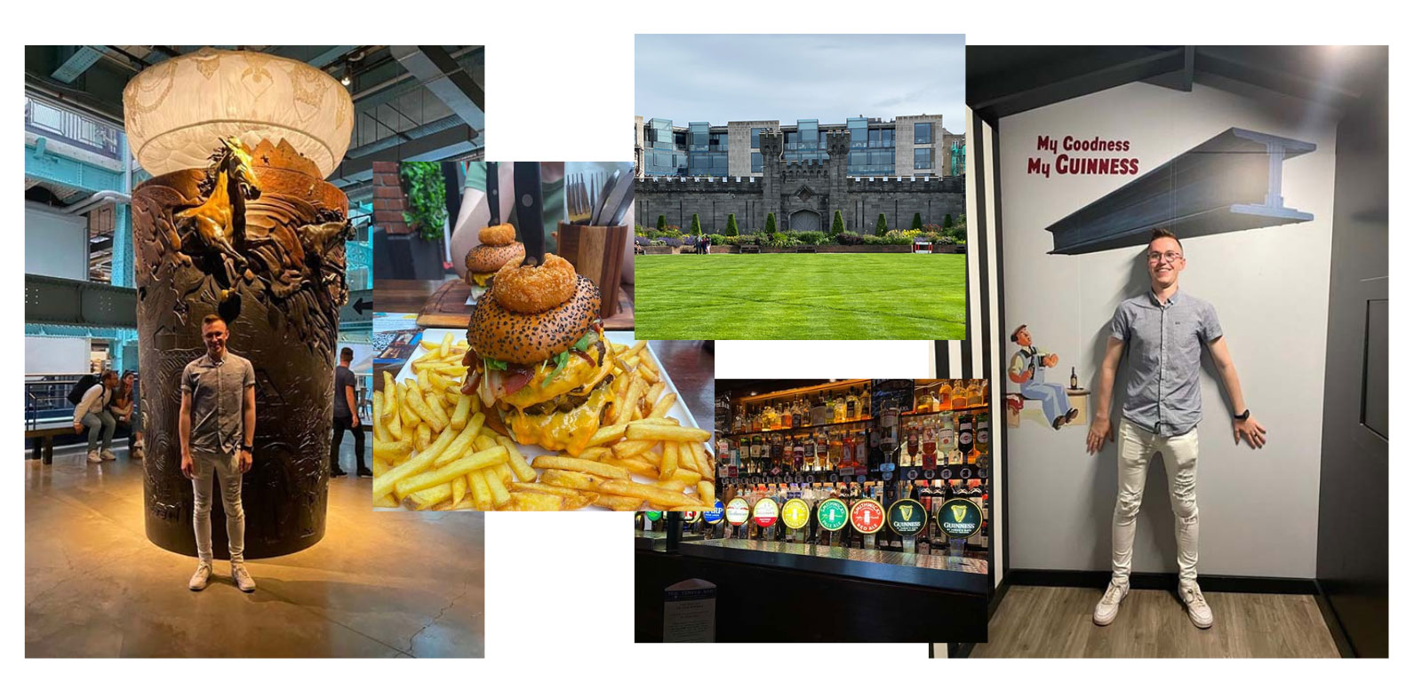 Patrick in Dublin, Dublin Castle, large burger and a bar