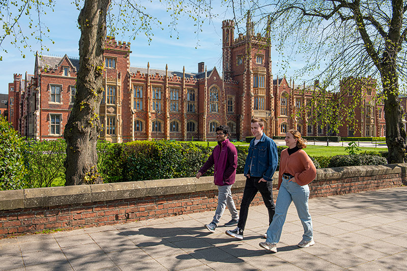 Students walking past the Lanyon