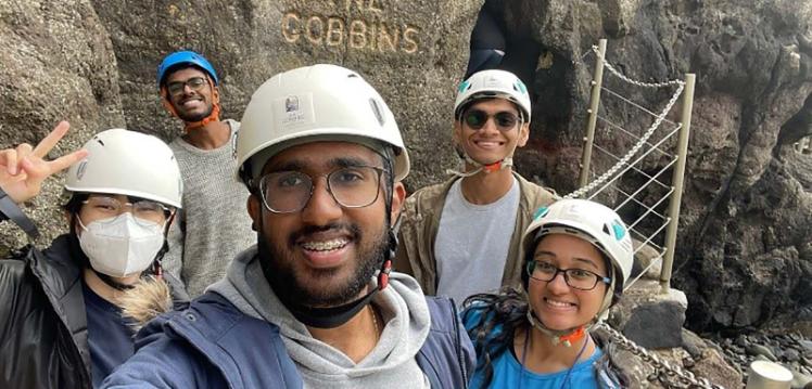 Darshana and pals at Gobbins Cliff Walk