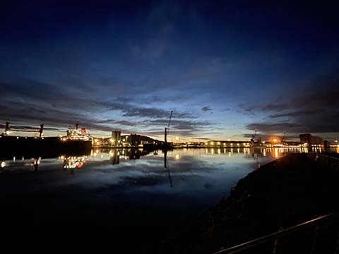 Belfast Docks at night