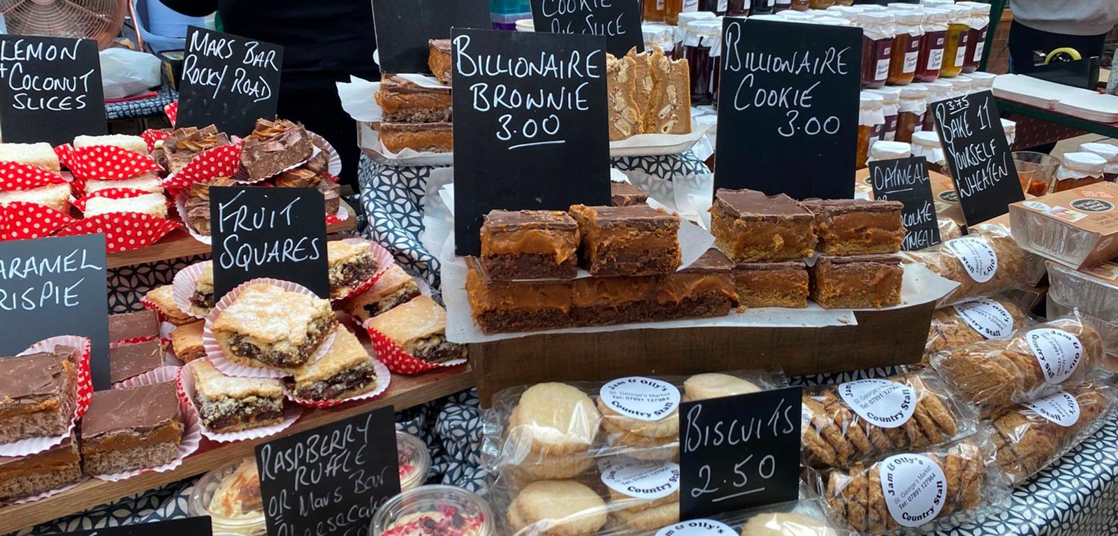 Buns, biscuits and tray bakes at Jam and Ollys