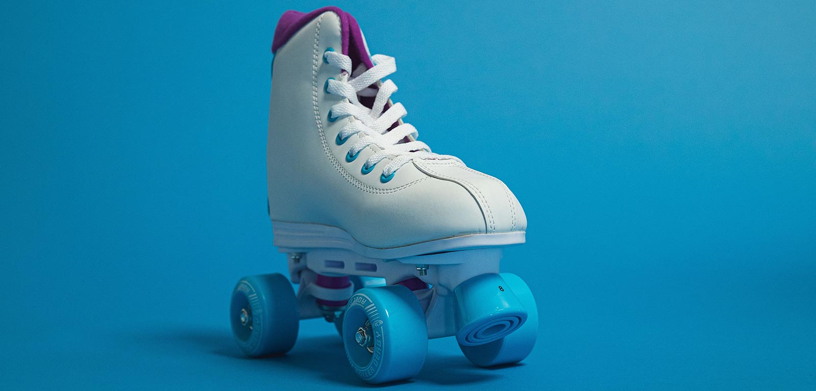 Roller boot on a blue background