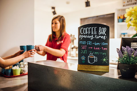 Coffee bar in Elms accommodation