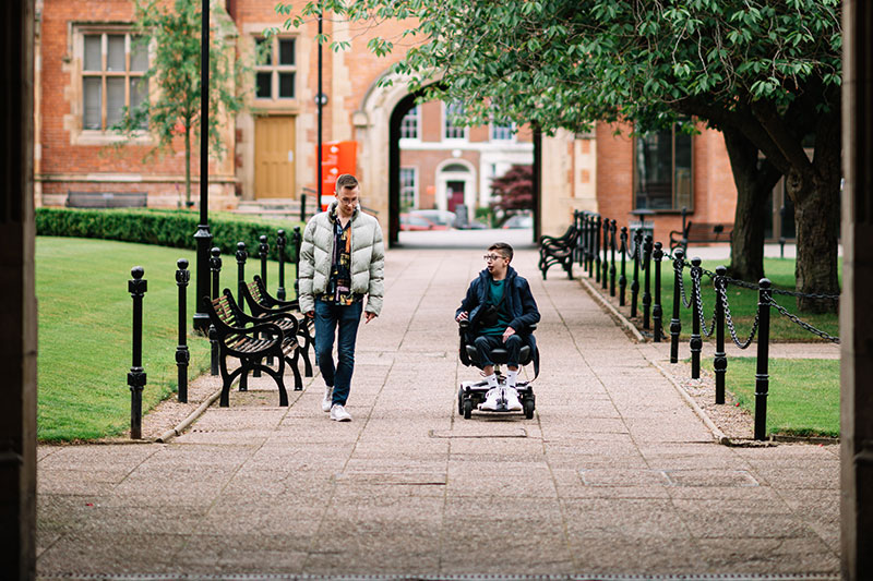 Roudy and Patrick in the quad