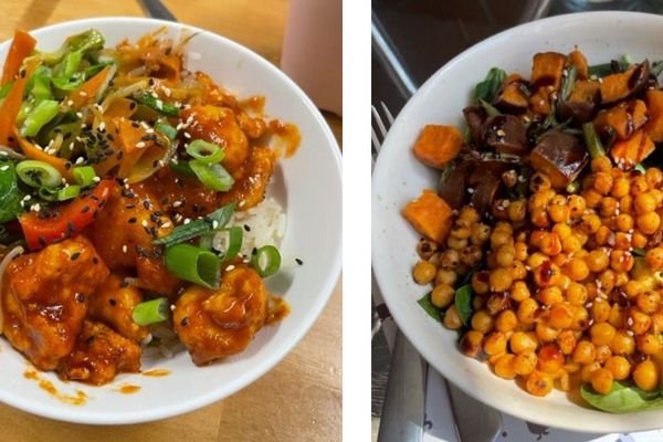 Two of Kathryn's vegetarian meals