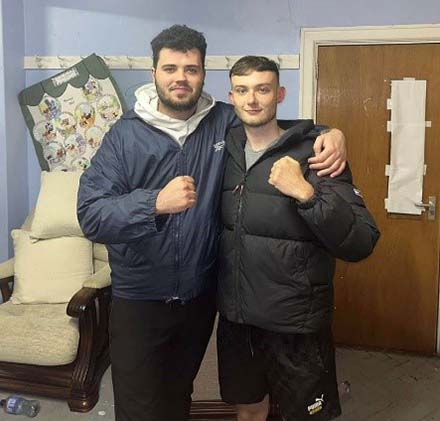 James and a friend from the boxing club