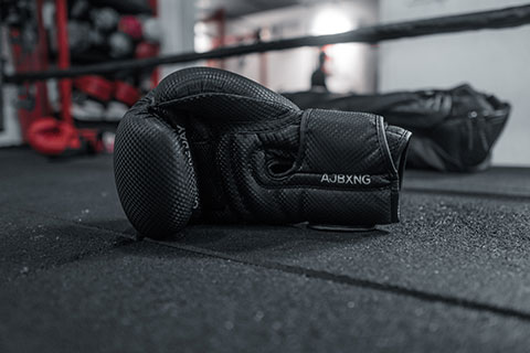 Black boxing gloves