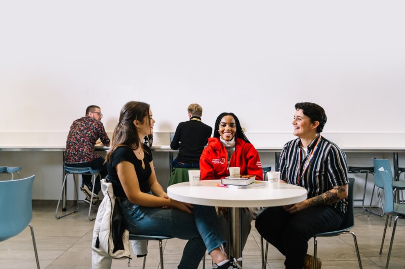 Students having coffee in Junction Café