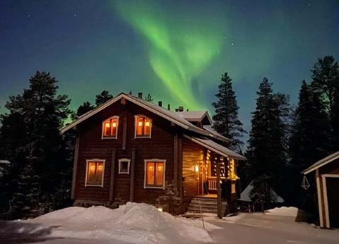 northern lights over house