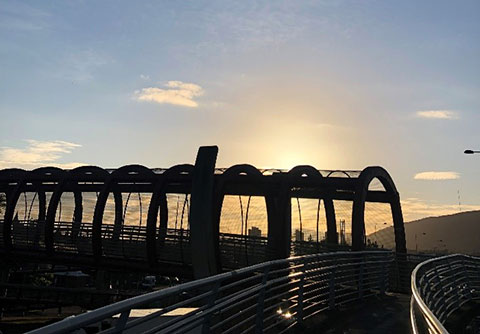 Sun setting over a nice bridge