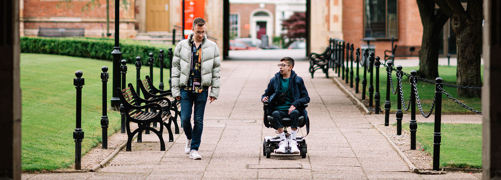 Patrick and Roudy in the quad