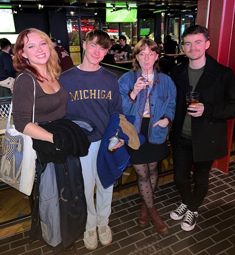 Queen's Radio members in the Union bar