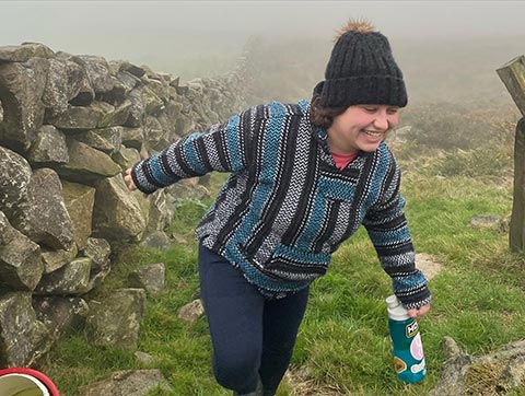 Sami Koitz walking up the Mournes